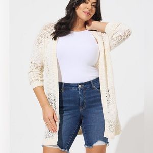 NWT Oatmeal Stitch Cardigan Open Front Sweater